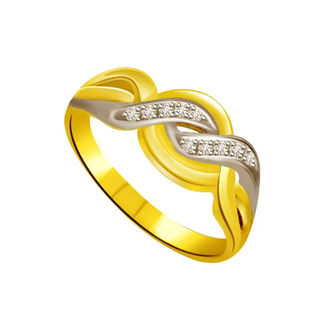 Two -Tone Diamond rings SDR670 -White Yellow Gold rings