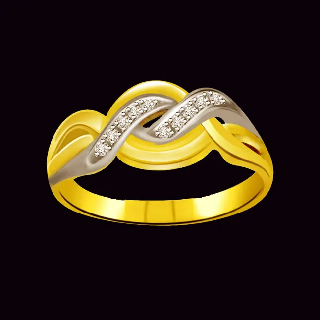 Two -Tone Diamond rings SDR670 -White Yellow Gold rings