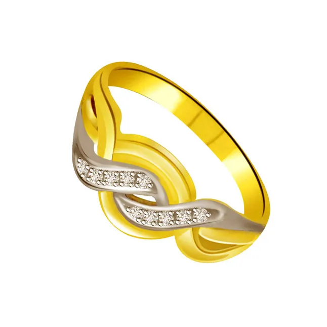 Two -Tone Diamond rings SDR670 -White Yellow Gold rings