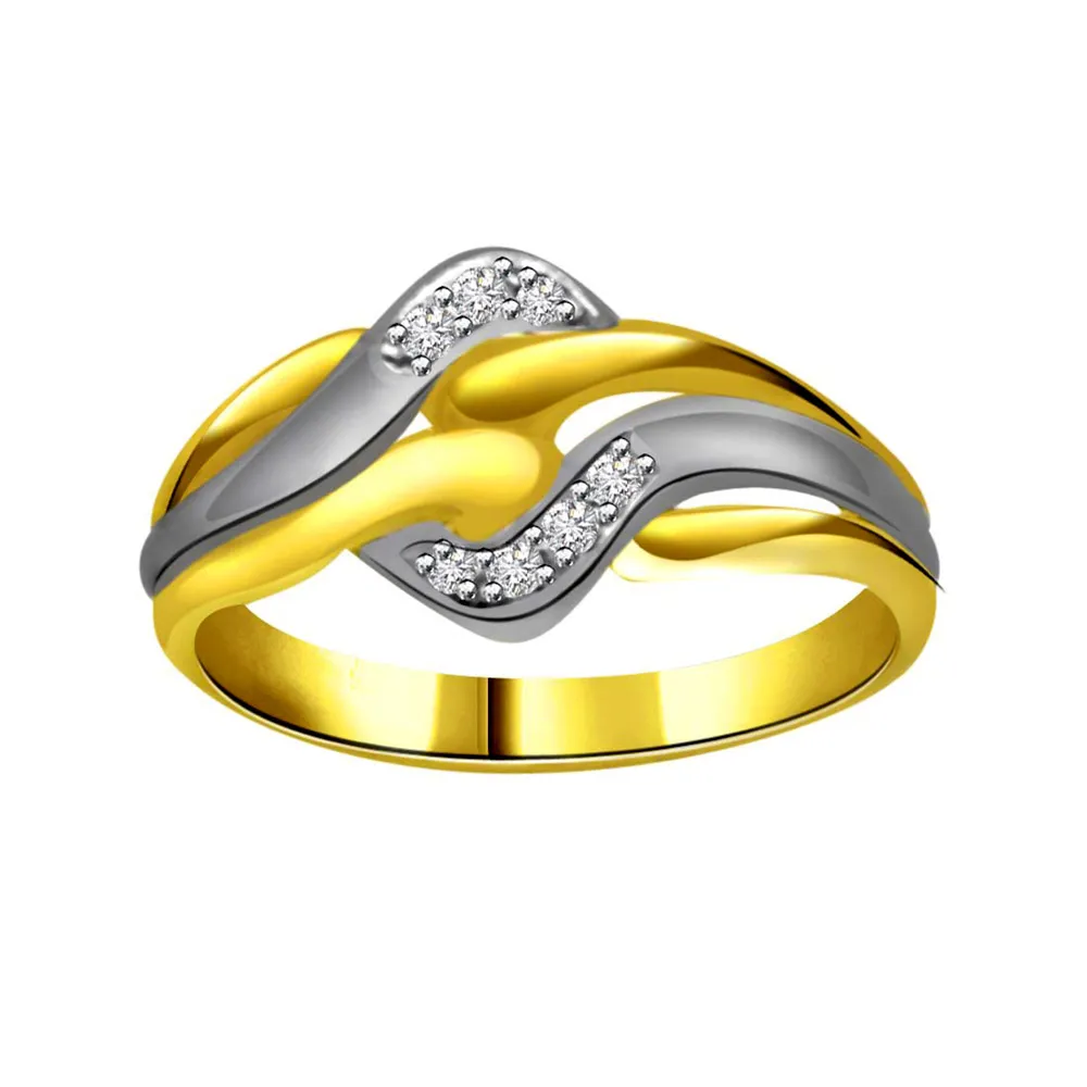 Two -Tone Diamond rings SDR671 -White Yellow Gold rings