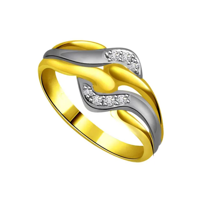 Two -Tone Diamond rings SDR671 -White Yellow Gold rings