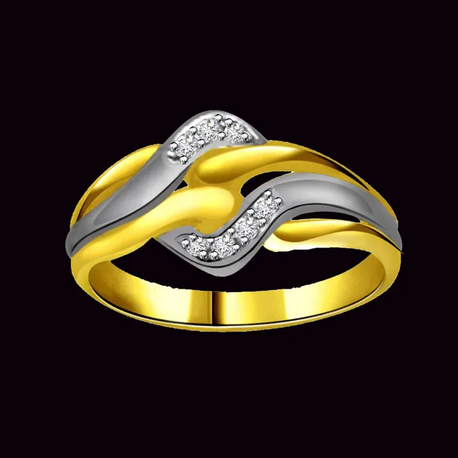 Two -Tone Diamond rings SDR671 -White Yellow Gold rings
