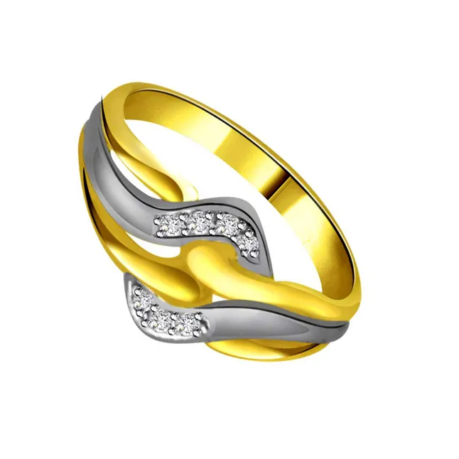 Two -Tone Diamond rings SDR671 -White Yellow Gold rings