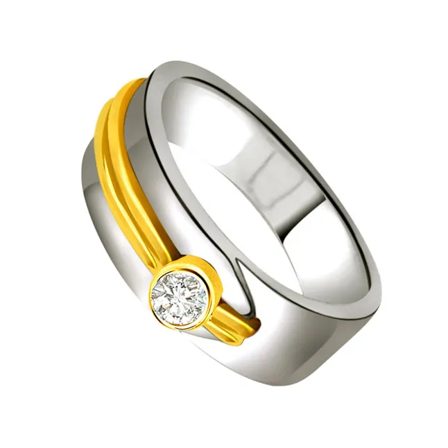 Solitaire Two-Tone Real Diamond Ring (SDR672)