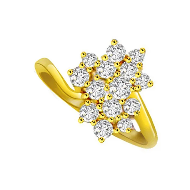 Flower Shape Real Diamond Ring (SDR677)