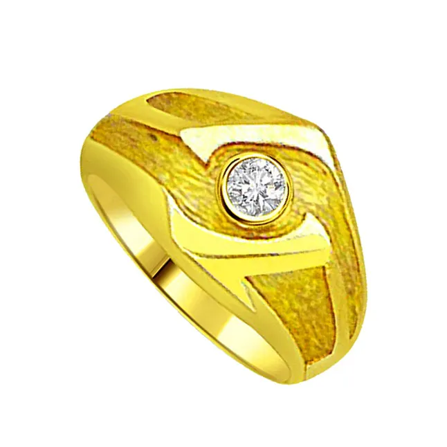 0.08 cts Diamond Men's rings -Solitaire rings
