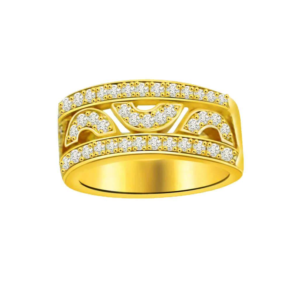 Trendy Diamond Gold rings SDR683