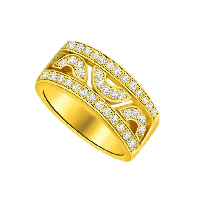 Trendy Real Diamond Gold Ring (SDR683)