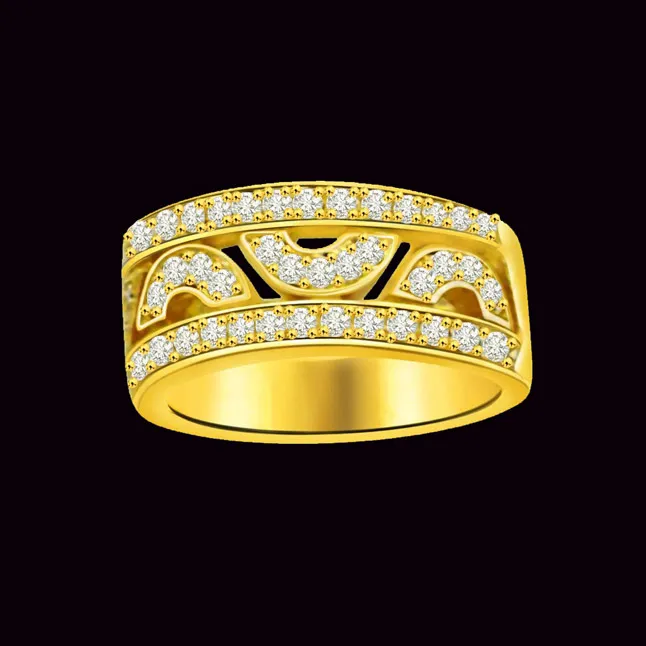 Trendy Real Diamond Gold Ring (SDR683)