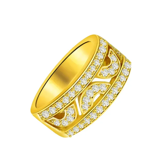 Trendy Real Diamond Gold Ring (SDR683)