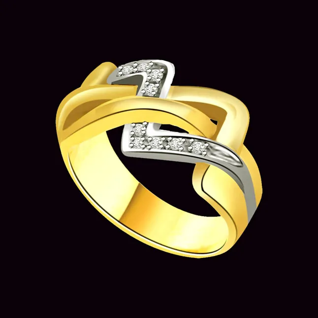 Two-Tone Real Diamond Ring (SDR687)