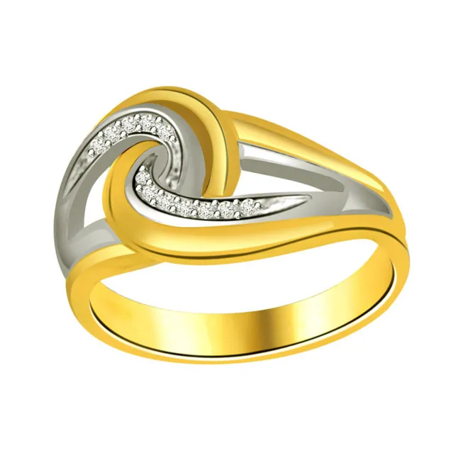 0.12cts Real Diamond Two-Tone Gold Ring (SDR689)