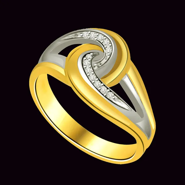 0.12cts Real Diamond Two-Tone Gold Ring (SDR689)