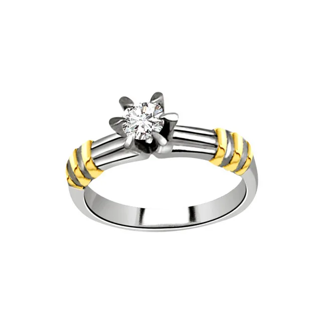 Solitaire Two-Tone Real Diamond Ring (SDR692)