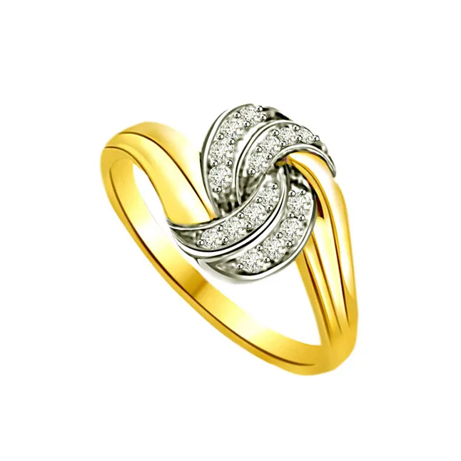 Two -Tone Diamond rings SDR695 -White Yellow Gold rings