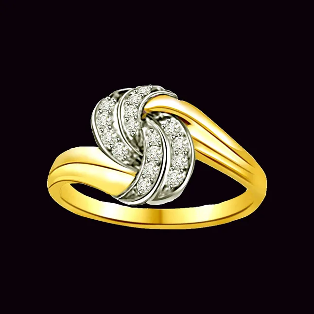 Two -Tone Diamond rings SDR695 -White Yellow Gold rings