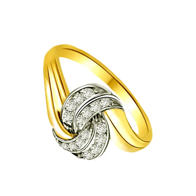 Two -Tone Diamond rings SDR695 -White Yellow Gold rings