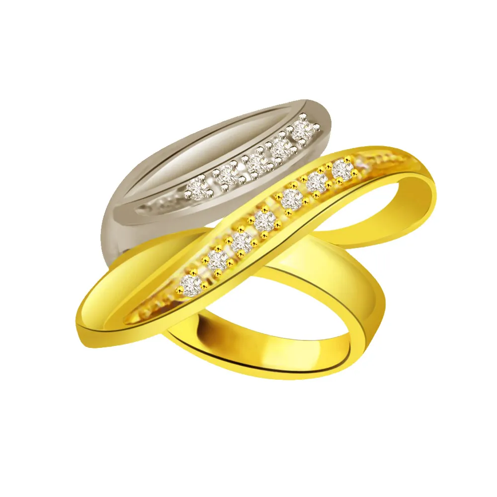 Trendy Diamond 18kt Gold rings SDR699 -White Yellow Gold rings