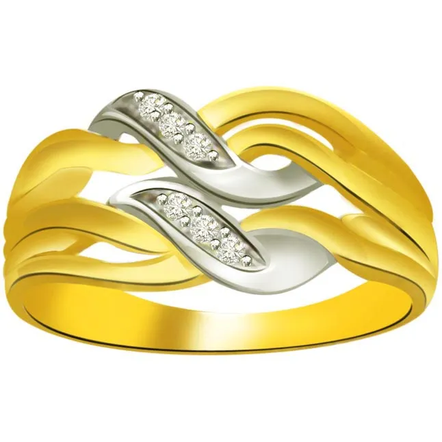 Trendy Diamond 18kt Gold rings SDR703 -White Yellow Gold rings