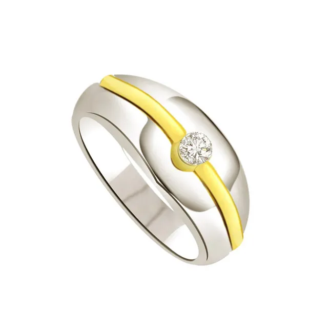 Solitaire Two-Tone Real Diamond Ring (SDR705)