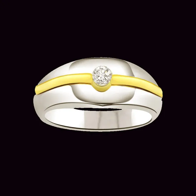 Solitaire Two-Tone Real Diamond Ring (SDR705)