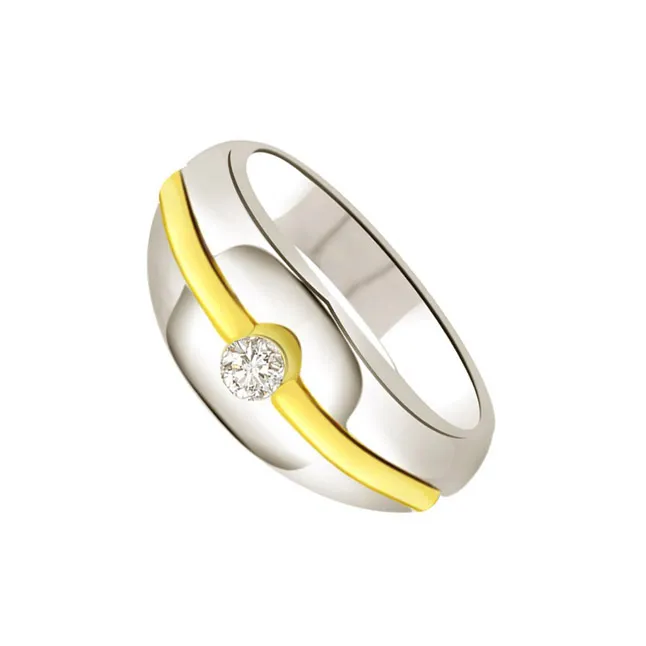 Solitaire Two-Tone Real Diamond Ring (SDR705)