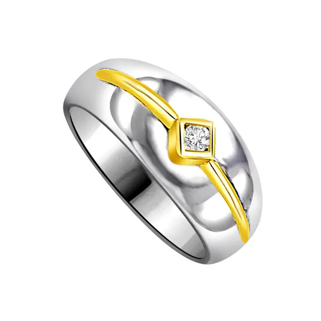 Solitaire Two-Tone Real Diamond Ring (SDR706)