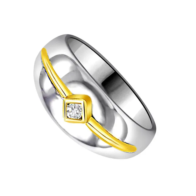 Solitaire Two-Tone Real Diamond Ring (SDR706)