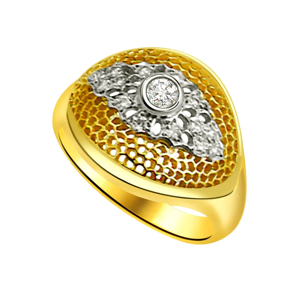 Trendy Diamond Gold rings SDR712