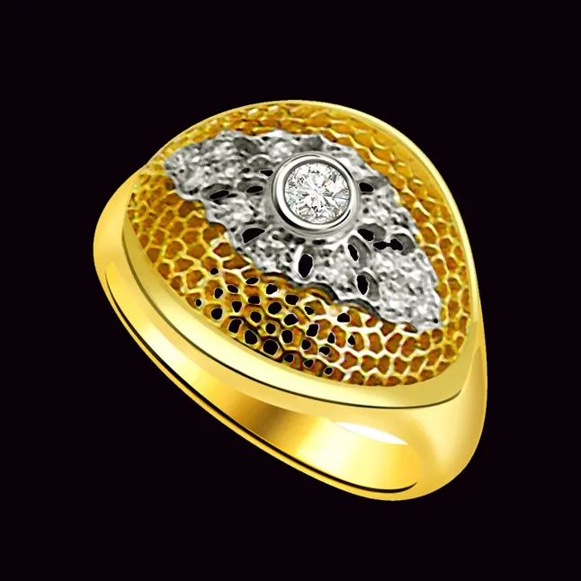 Trendy Real Diamond Gold Ring (SDR712)