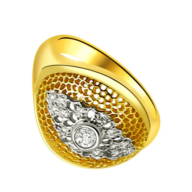 Trendy Real Diamond Gold Ring (SDR712)