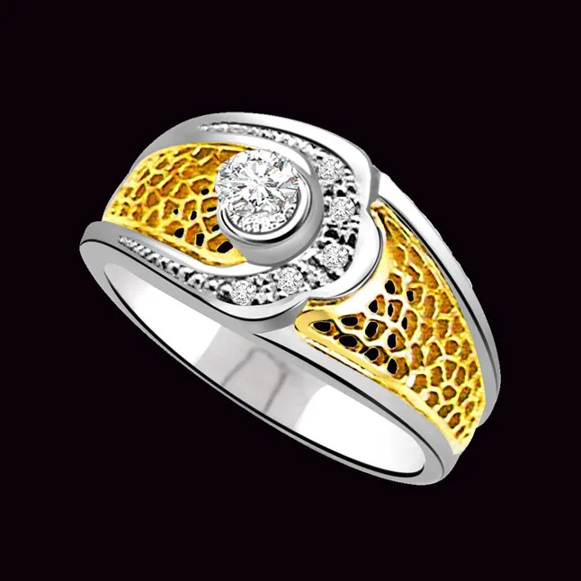 Classic Diamond Gold rings SDR713 -White Yellow Gold rings