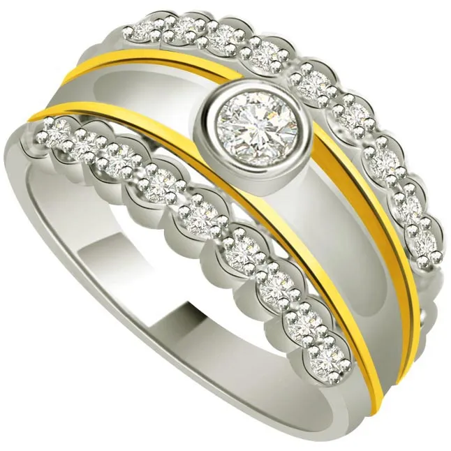 Classic Diamond Gold rings SDR715 -White Yellow Gold rings