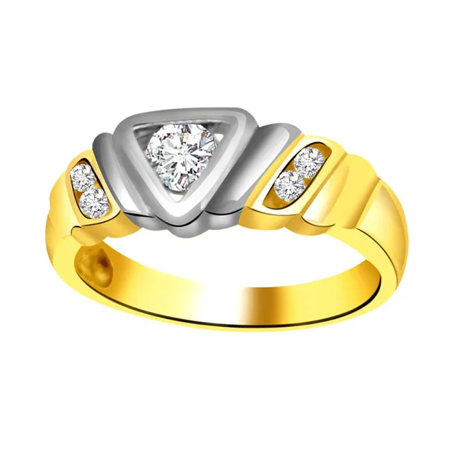 Two -Tone Diamond rings SDR718 -White Yellow Gold rings