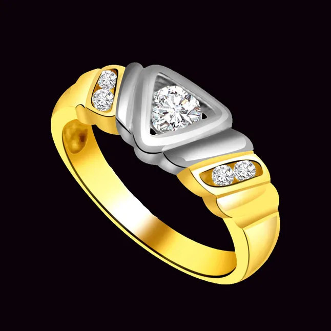 Two -Tone Diamond rings SDR718 -White Yellow Gold rings