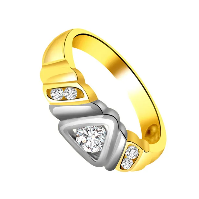 Two -Tone Diamond rings SDR718 -White Yellow Gold rings