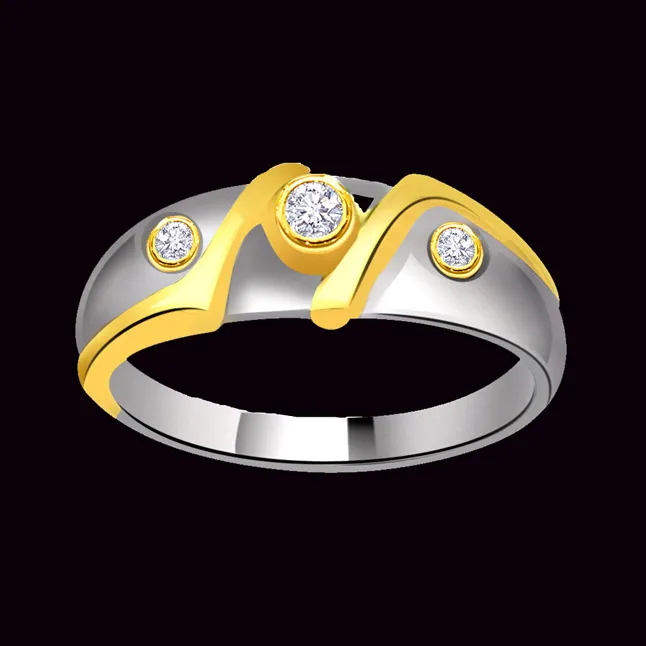 Two -Tone Diamond rings SDR719 -White Yellow Gold rings