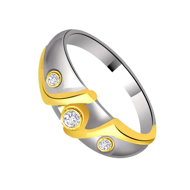 Two -Tone Diamond rings SDR719 -White Yellow Gold rings