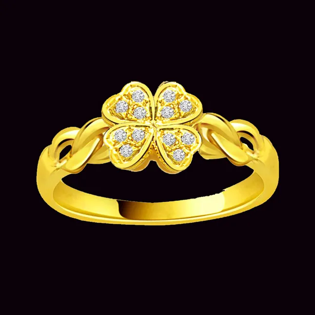 Flower Shape Real Diamond Ring (SDR724)
