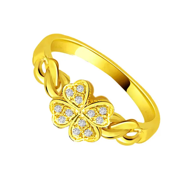 Flower Shape Real Diamond Ring (SDR724)