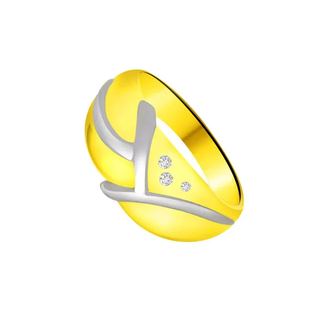 Trendy Diamond Gold rings SDR727 -3 Diamond rings