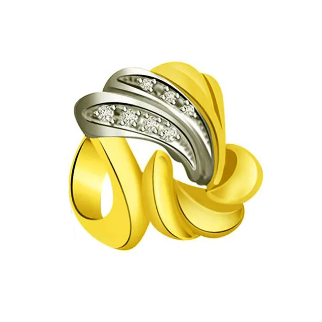 Trendy Real Diamond Gold Ring (SDR734)