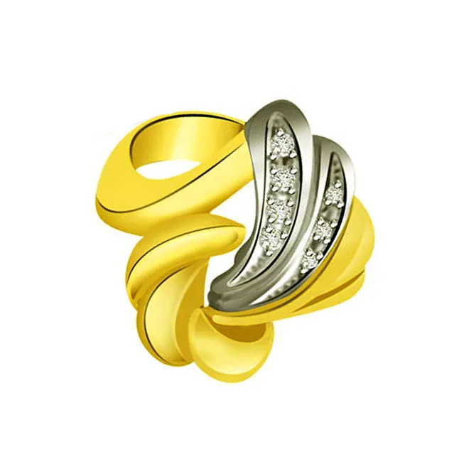 Trendy Real Diamond Gold Ring (SDR734)