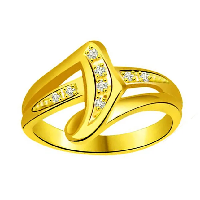 Classic Real Diamond Gold Ring (SDR735)