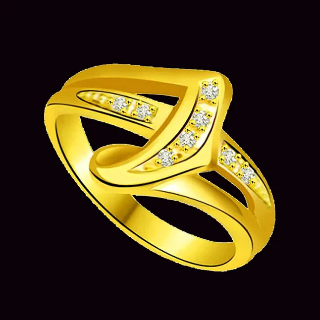 Classic Real Diamond Gold Ring (SDR735)