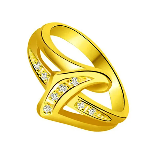 Classic Real Diamond Gold Ring (SDR735)