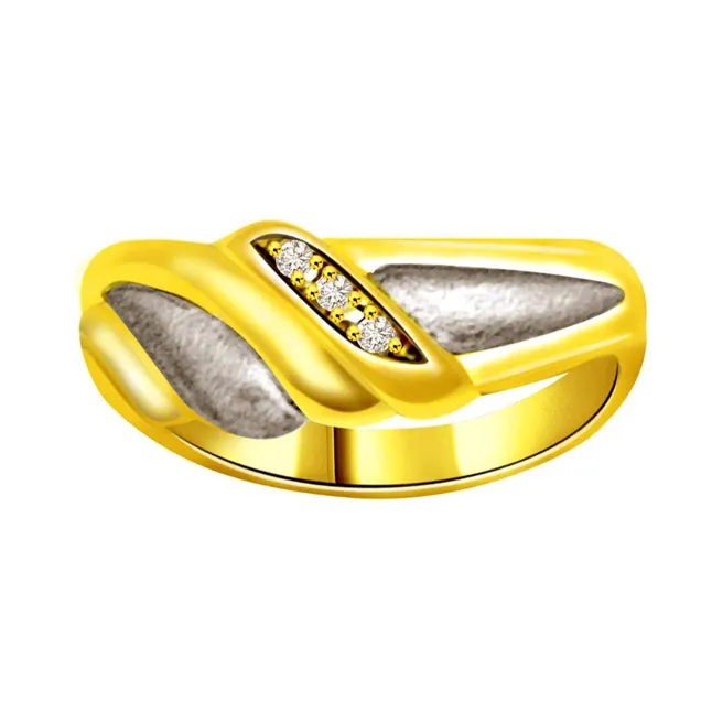 Two-Tone Real Diamond Gold Ring (SDR742)