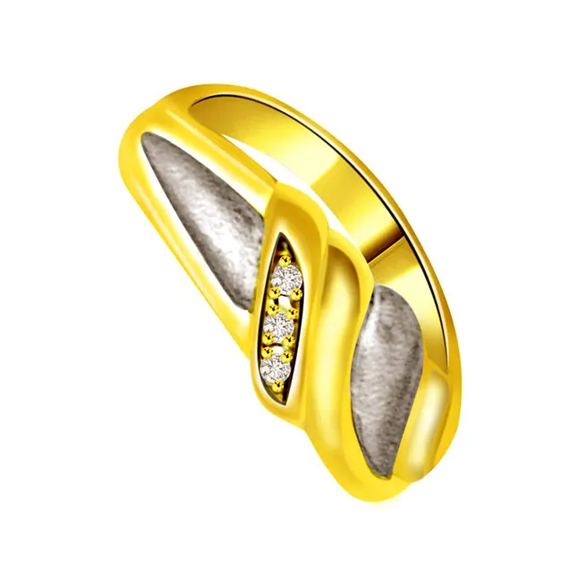 Two-Tone Real Diamond Gold Ring (SDR742)