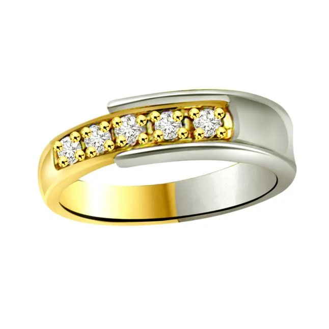 Two-Tone Real Diamond Half Eternity Ring (SDR747)