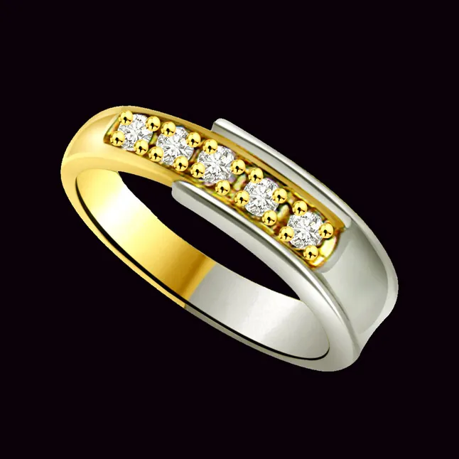 Two-Tone Real Diamond Half Eternity Ring (SDR747)